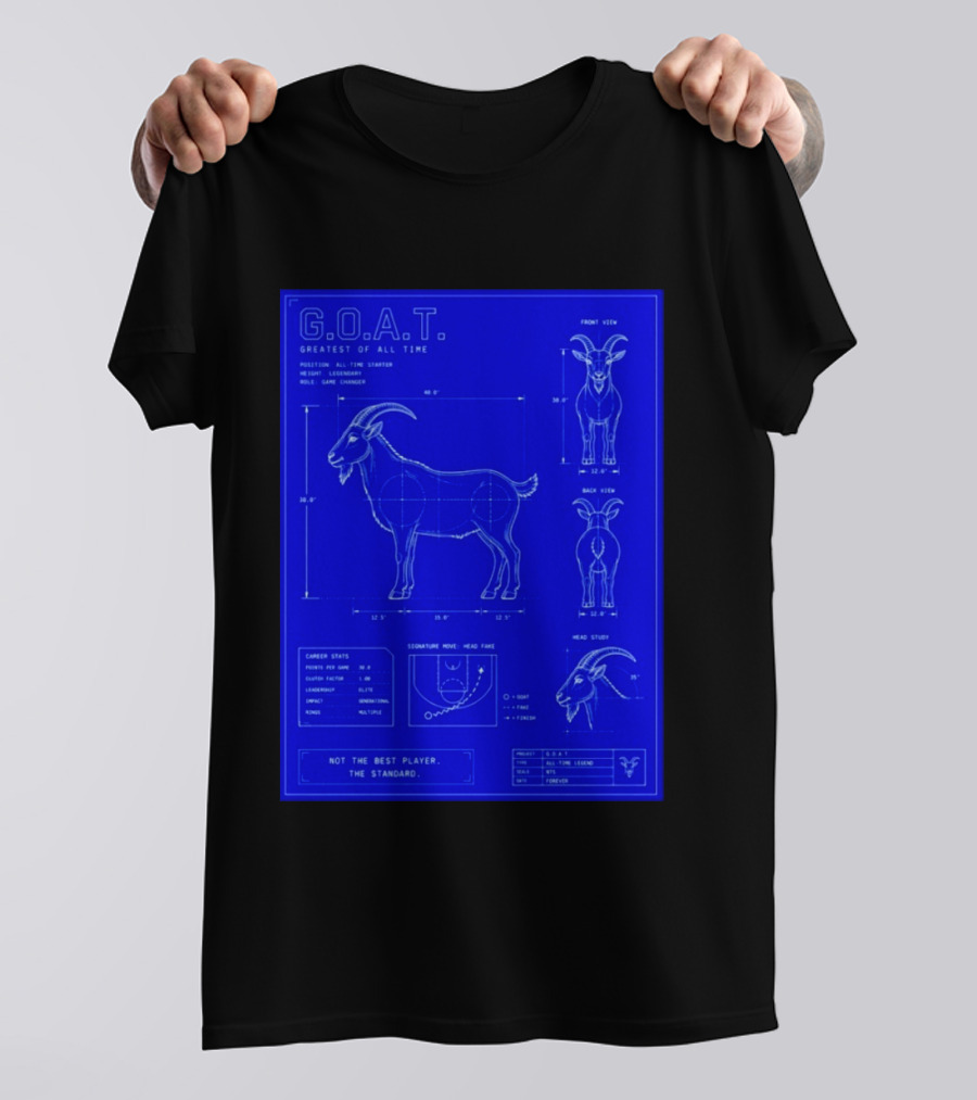 G.O.A.T. Greatest Of All Time Basketball Fall Blueprint Meme T-Shirt
