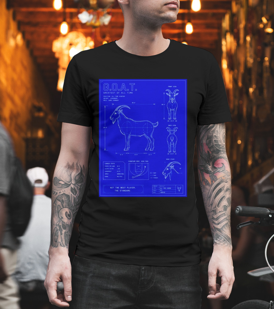 G.O.A.T. Greatest Of All Time Basketball Fall Blueprint Meme T-Shirt