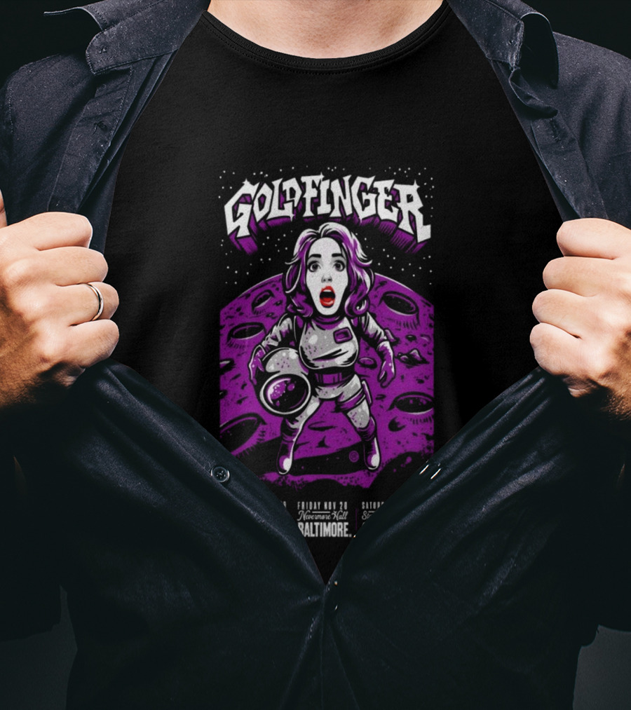 GOLDFINGER Tour 2026 Nov 19 21 Astronaut Theme McKees Rocks Baltimore Sayreville T-Shirt