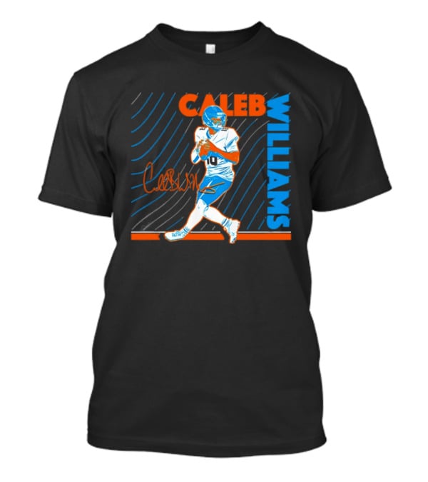 Caleb Williams Signed Football Chicago Bears Action Quarterback Sports Memorabilia T-Shirt