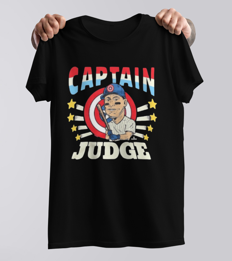 Captain America Judge Baseball Caricature Stars T-Shirt