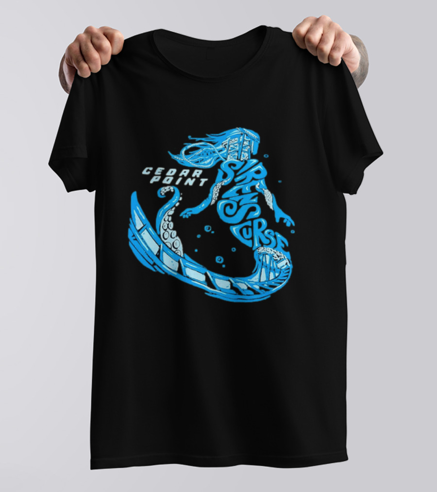 Cedar Point Sirens Curse Roller Blue Mermaid T-Shirt