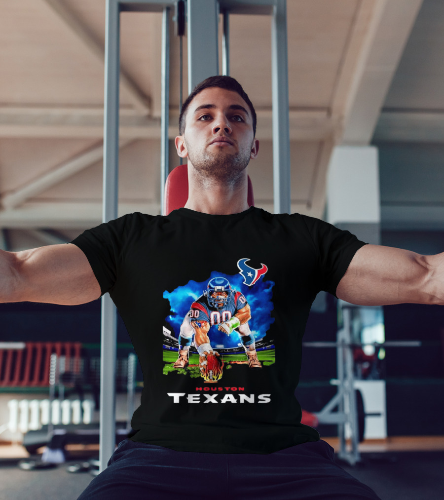 Houston Texans Ferocious Football Player NFL Team Spirit Challenge T-Shirt