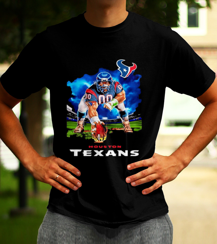 Houston Texans Ferocious Football Player NFL Team Spirit Challenge T-Shirt