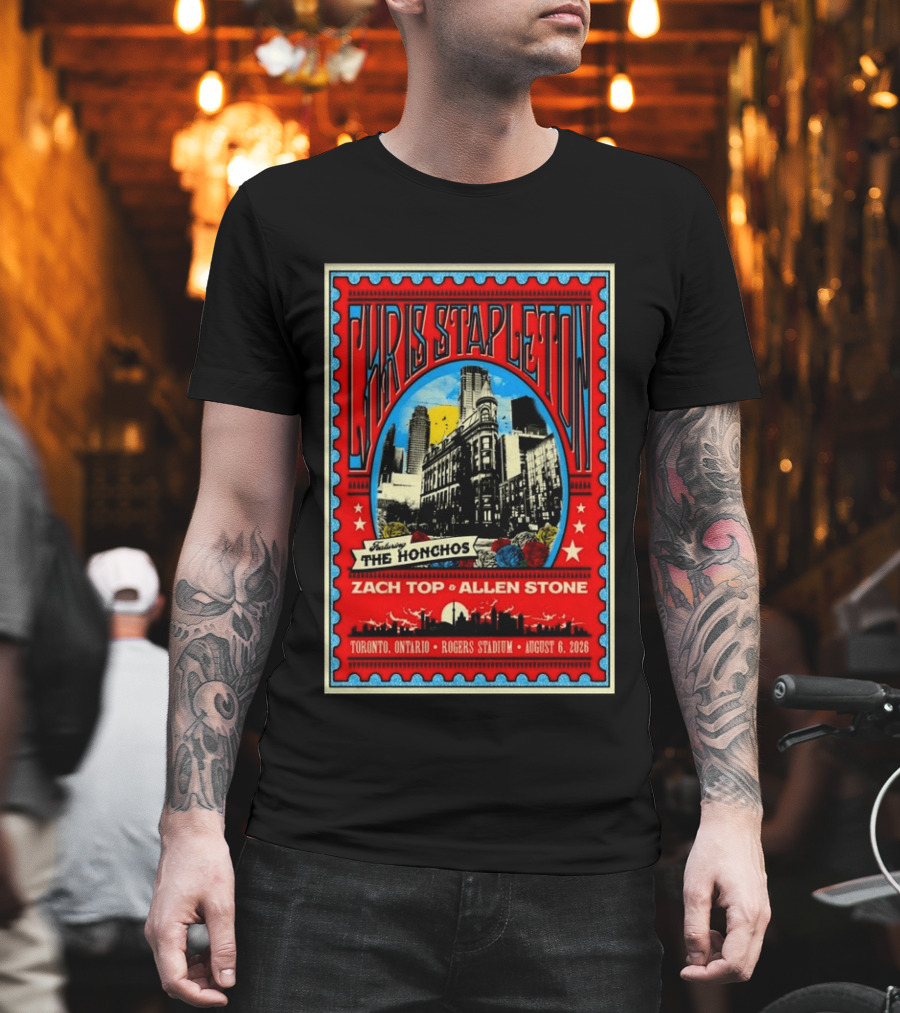 Chris Stapleton Featuring The Honchos Zach Top Allen Stone Toronto Rogers Stadium August 6 2026 T-Shirt