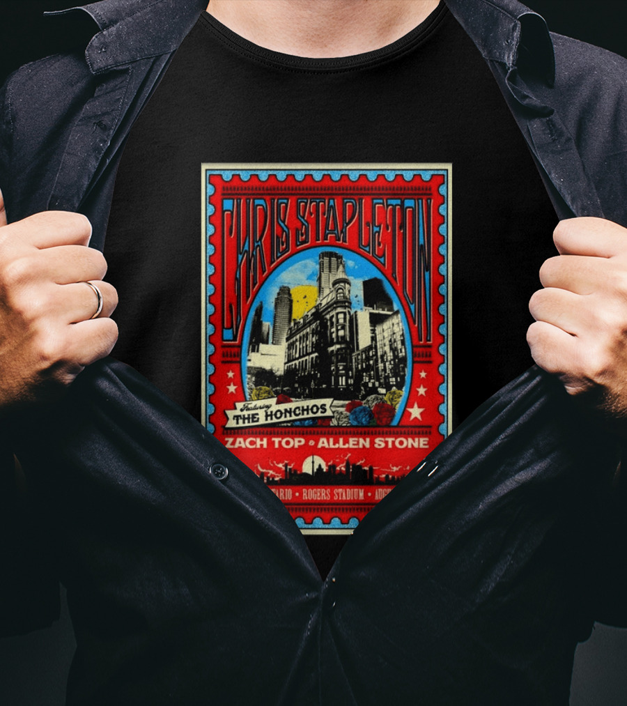 Chris Stapleton Featuring The Honchos Zach Top Allen Stone Toronto Rogers Stadium August 6 2026 T-Shirt