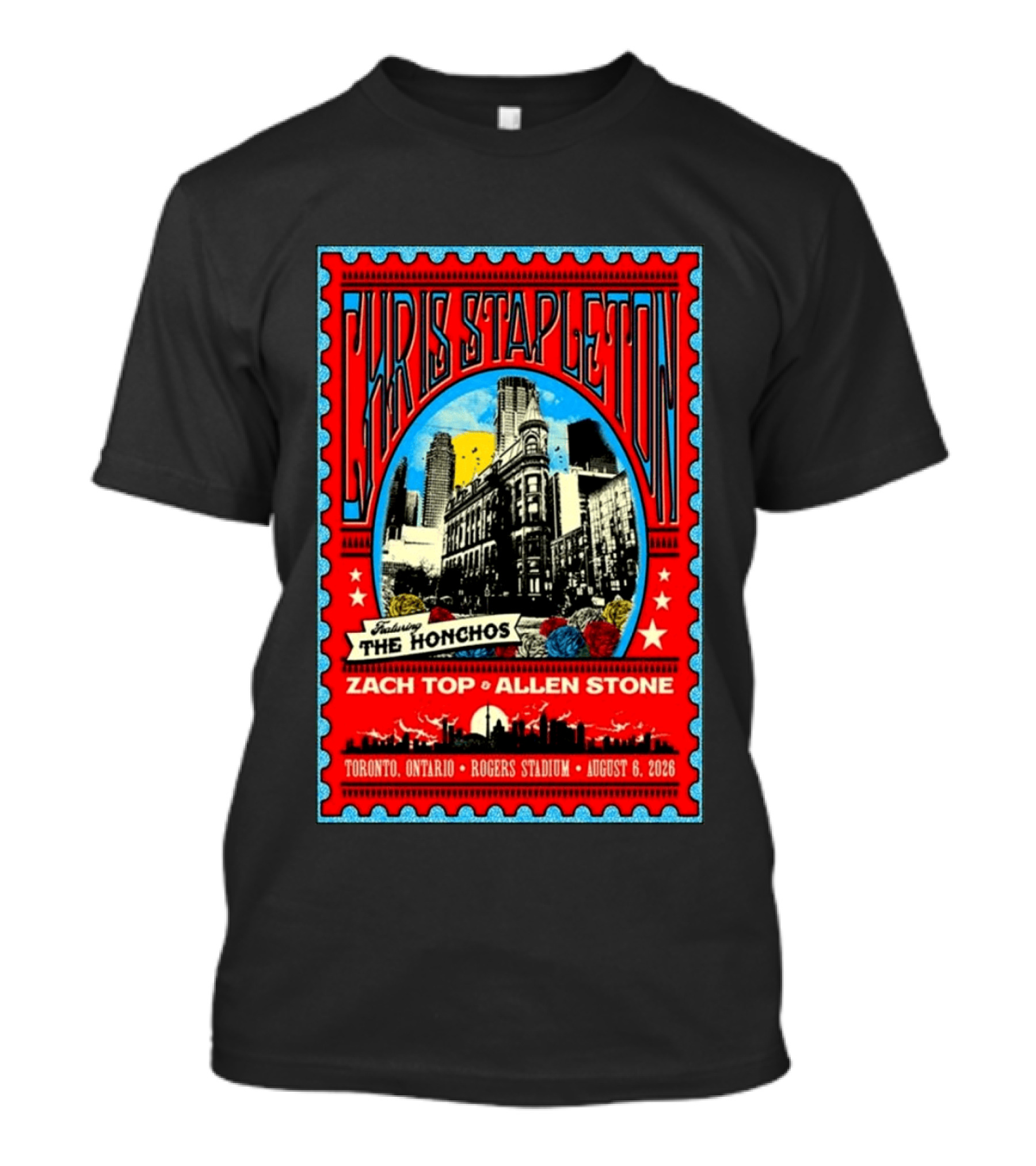 Chris Stapleton Featuring The Honchos Zach Top Allen Stone Rogers Stadium Toronto August 6 2026 T-Shirt