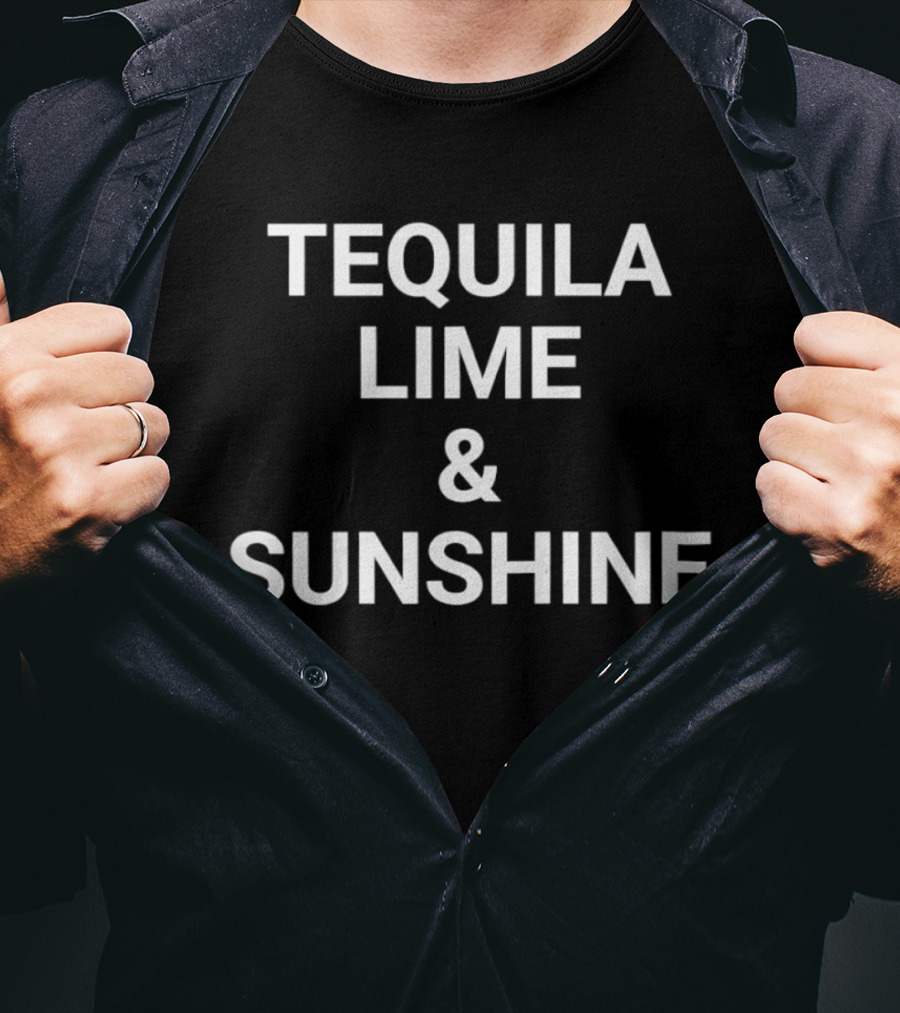 Tequila Lime And Sunshine Summer Vibes Cocktail T-Shirt