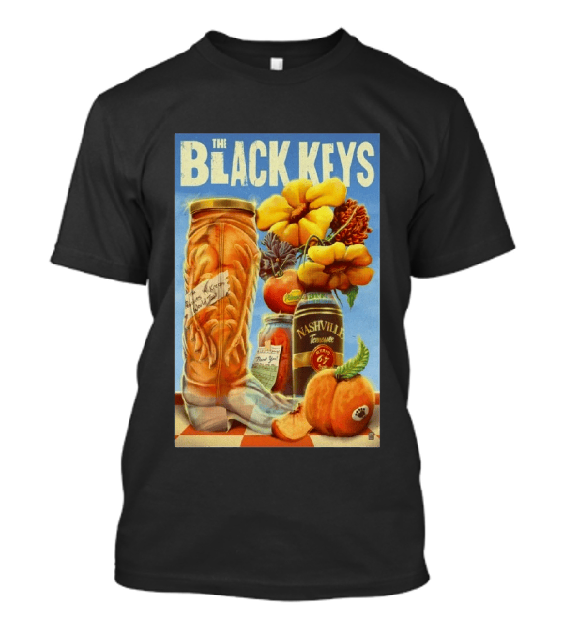 The Black Keys Nashville 2026 Boots Jars Pumpkins Flowers T-Shirt