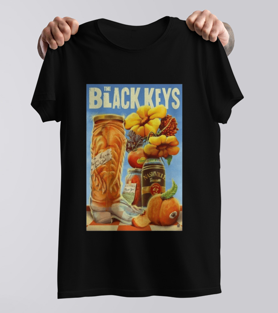 The Black Keys Nashville 2026 Boots Jars Pumpkins Flowers T-Shirt