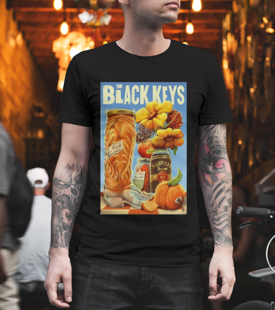 The Black Keys Nashville 2026 Boots Jars Pumpkins Flowers T-Shirt