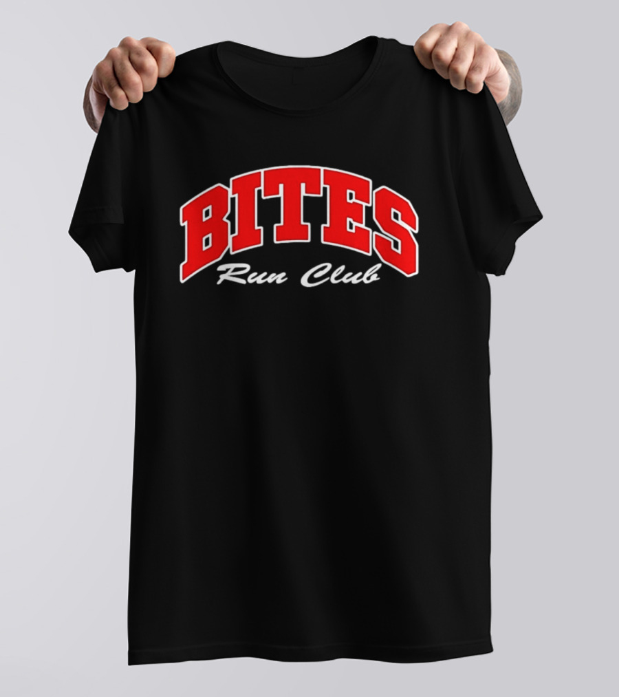 Bites Run Club Classic Style Sports Lettering T-Shirt