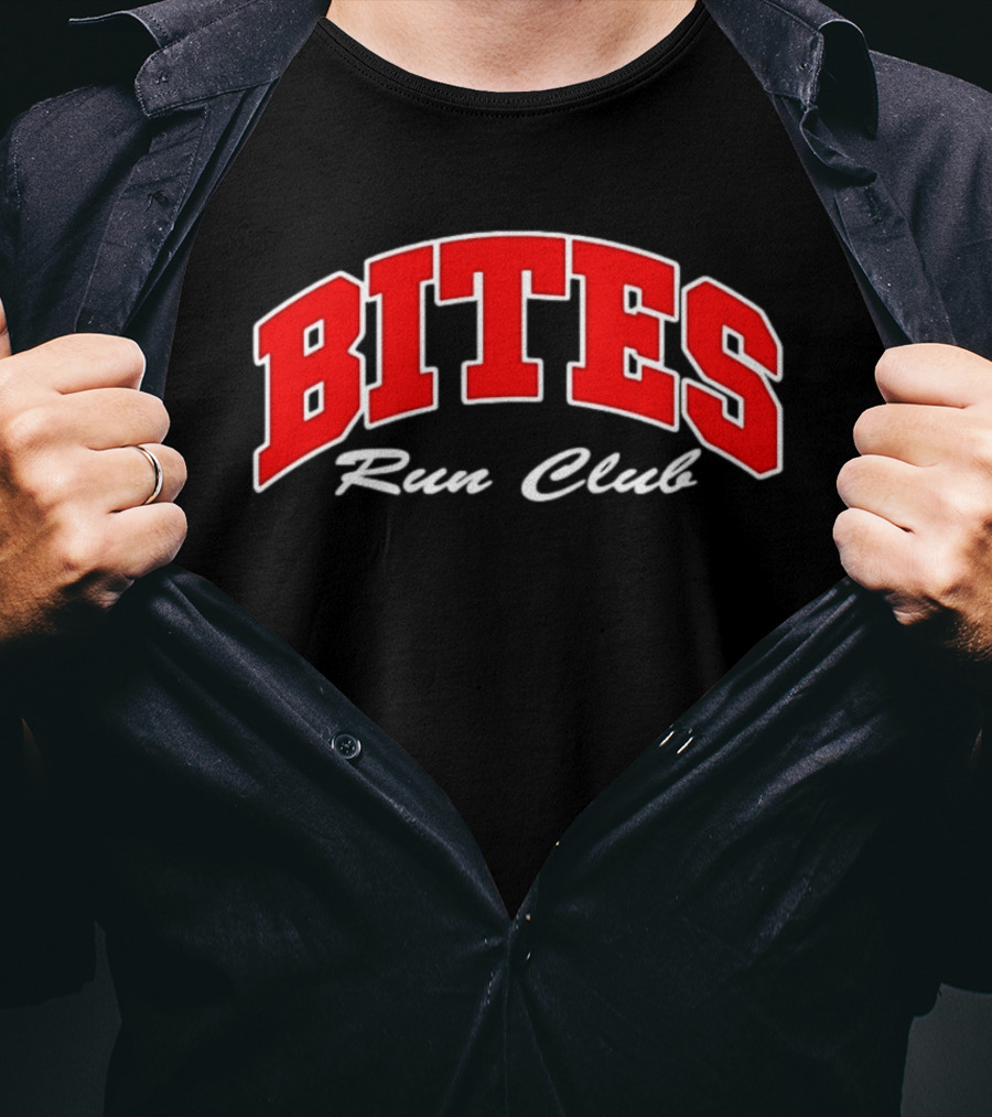 Bites Run Club Classic Style Sports Lettering T-Shirt