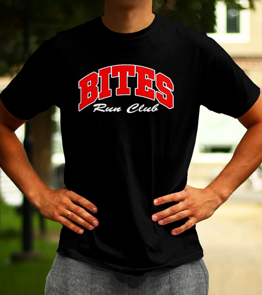 Bites Run Club Classic Style Sports Lettering T-Shirt