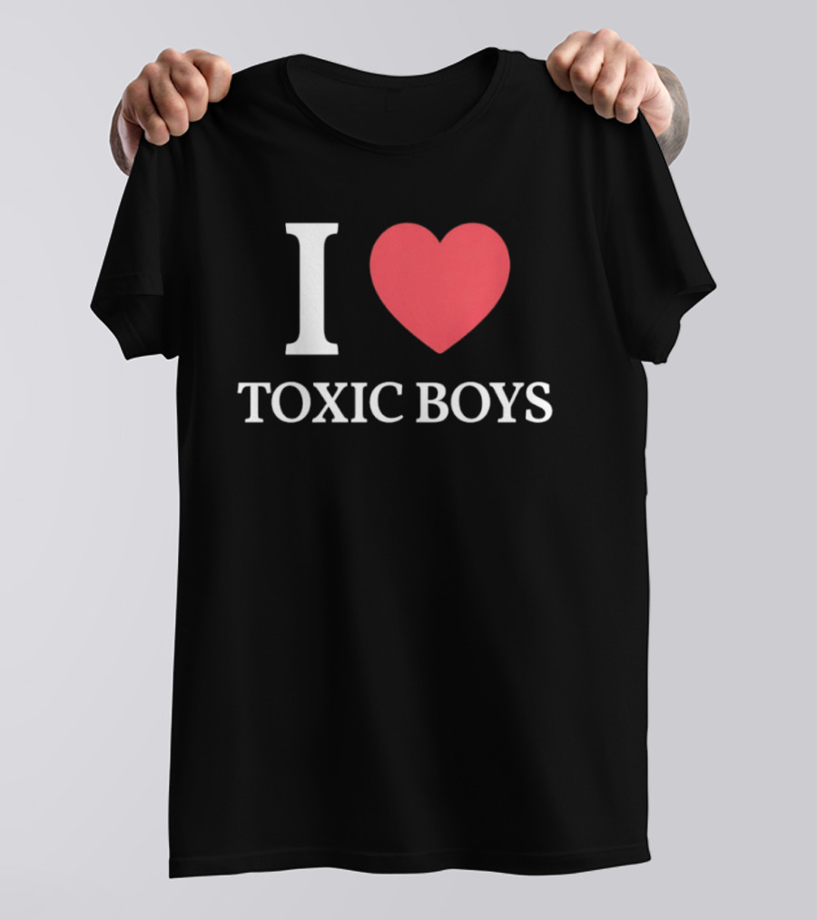 I Heart Toxic Boys Bold White And Red T-Shirt