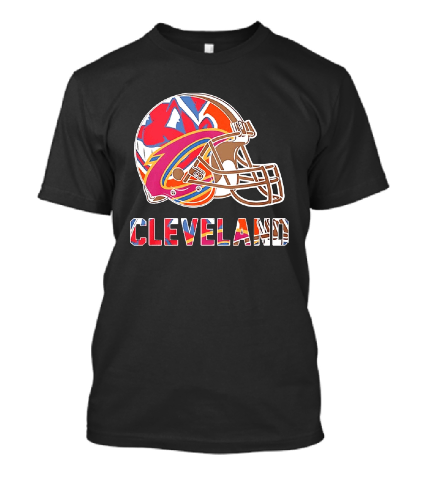 Cleveland Football Cavaliers Browns Guardians Helmet T-Shirt