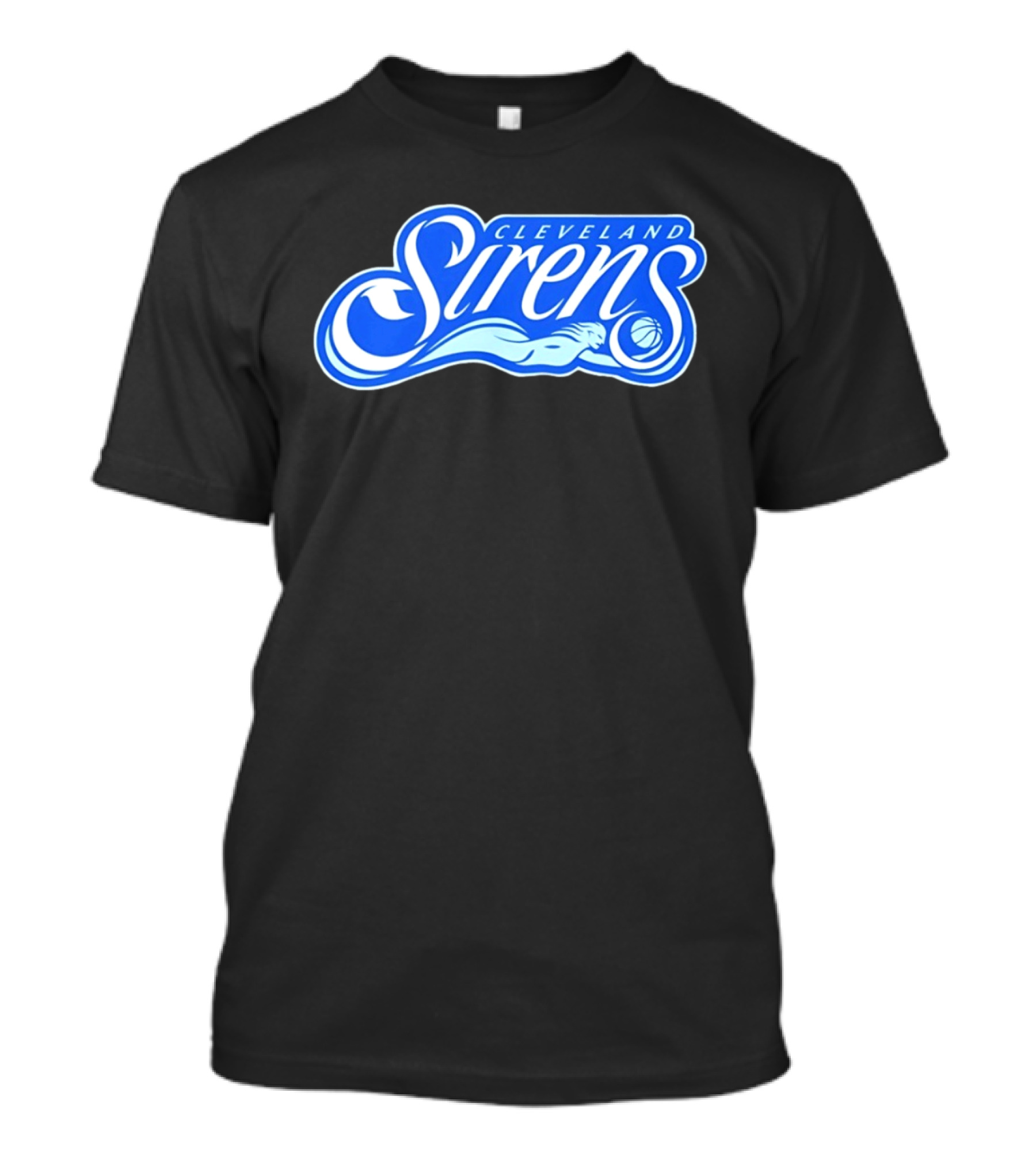 Cleveland Sirens Basketball Sports Team Oceanic Logo With Athlete And Ball T-Shirt