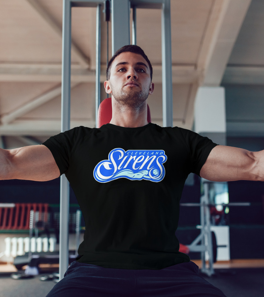 Cleveland Sirens Basketball Sports Team Oceanic Logo With Athlete And Ball T-Shirt