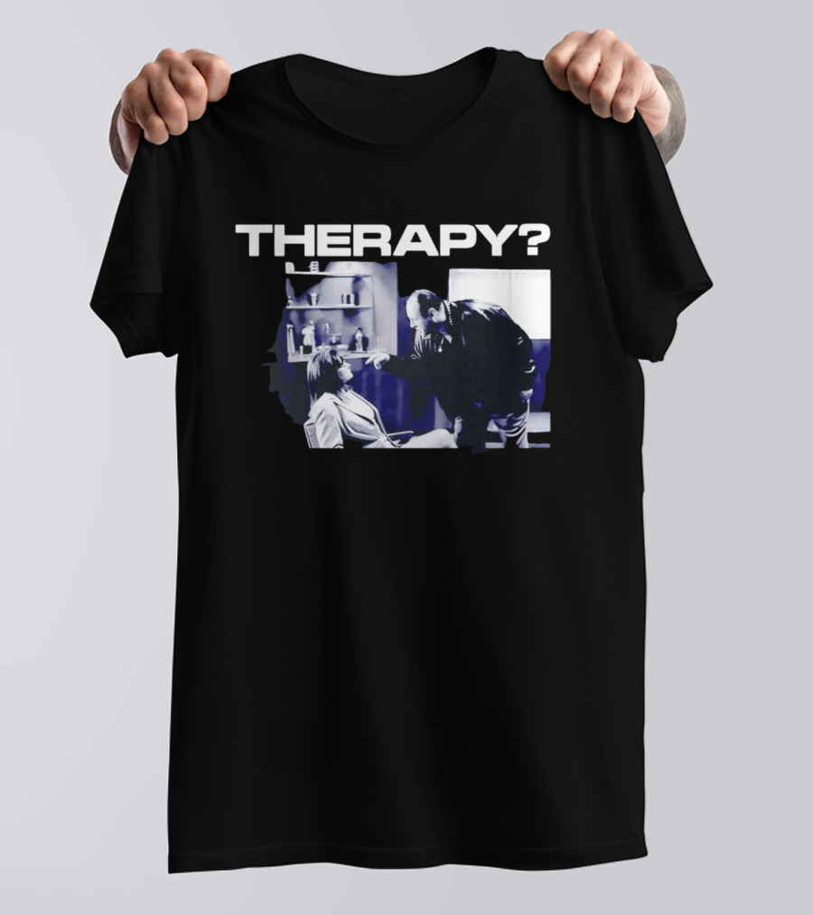 Tony Soprano Theraphy Pointing At Dr Melfi Black White Session T-Shirt