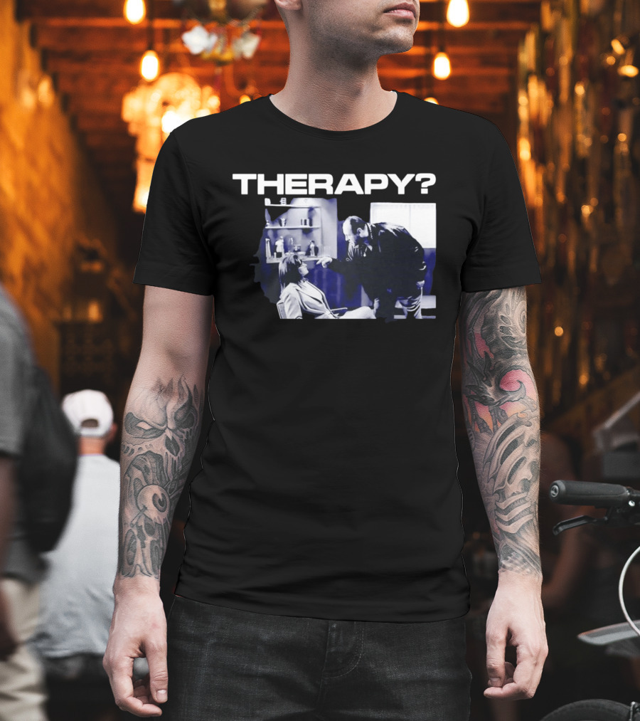 Tony Soprano Theraphy Pointing At Dr Melfi Black White Session T-Shirt
