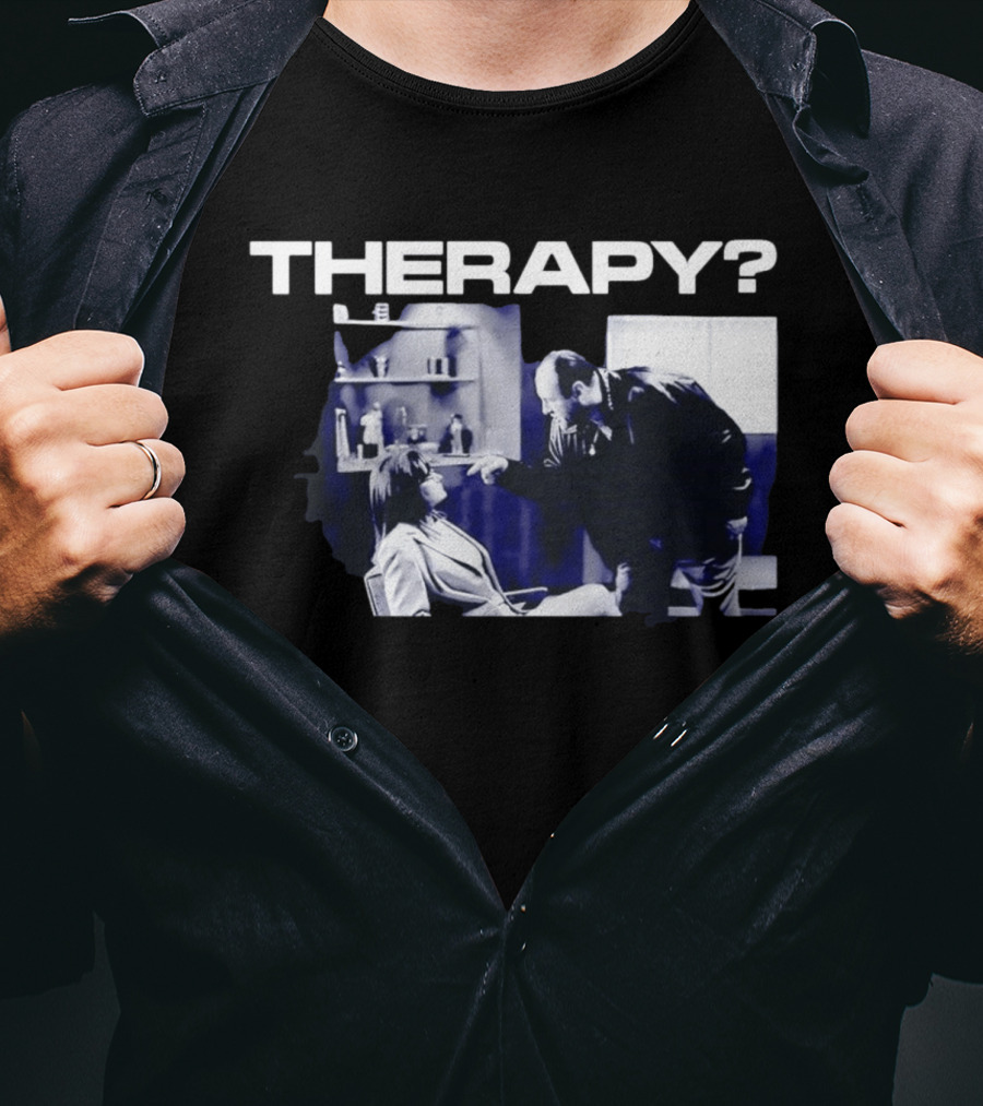 Tony Soprano Theraphy Pointing At Dr Melfi Black White Session T-Shirt