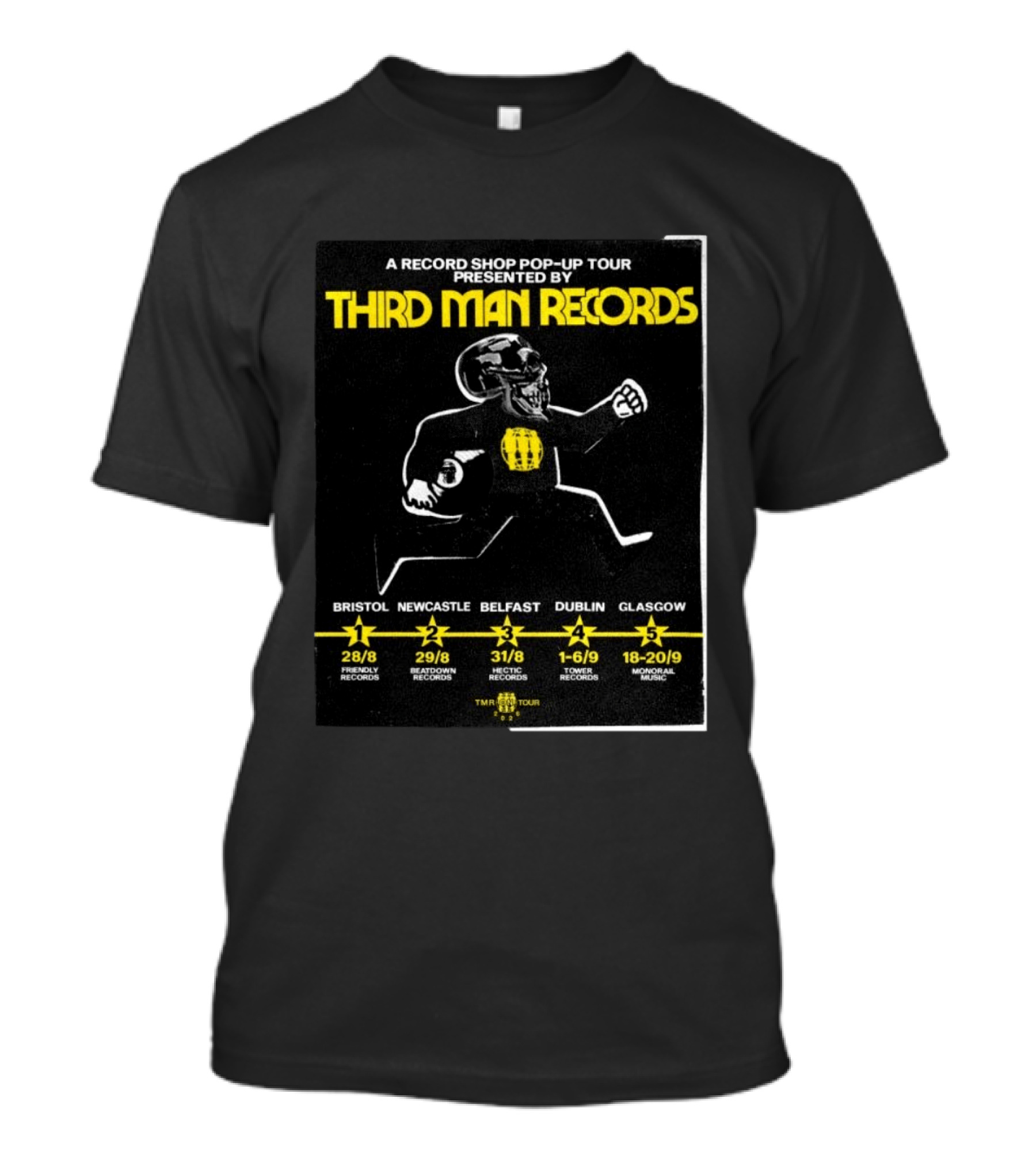 Third Man Records A Record Shop Pop Up Tour Bristol Newcastle Belfast Dublin Glasgow 2023 T-Shirt