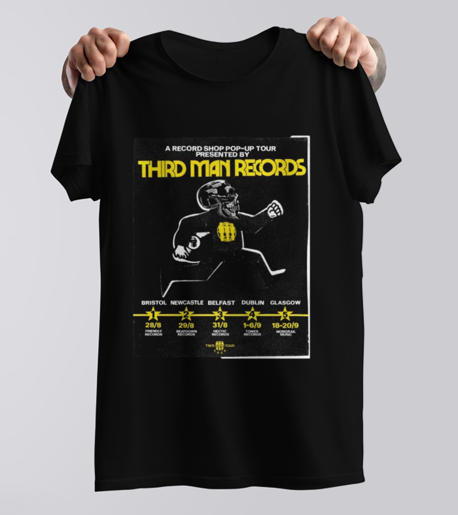 Third Man Records A Record Shop Pop Up Tour Bristol Newcastle Belfast Dublin Glasgow 2023 T-Shirt