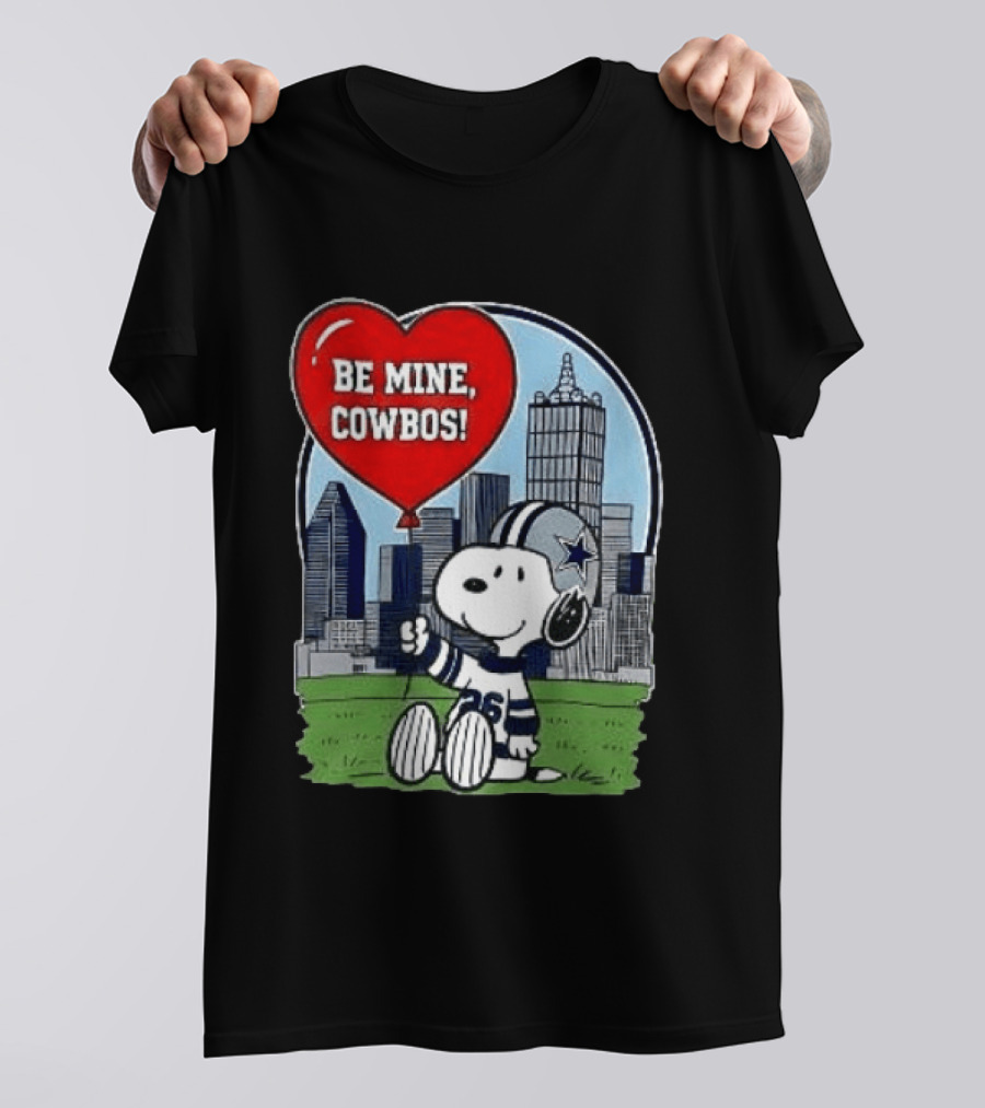 Dallas Cowboys Snoopy Be Mine Valentine 2026 Skyline T-Shirt