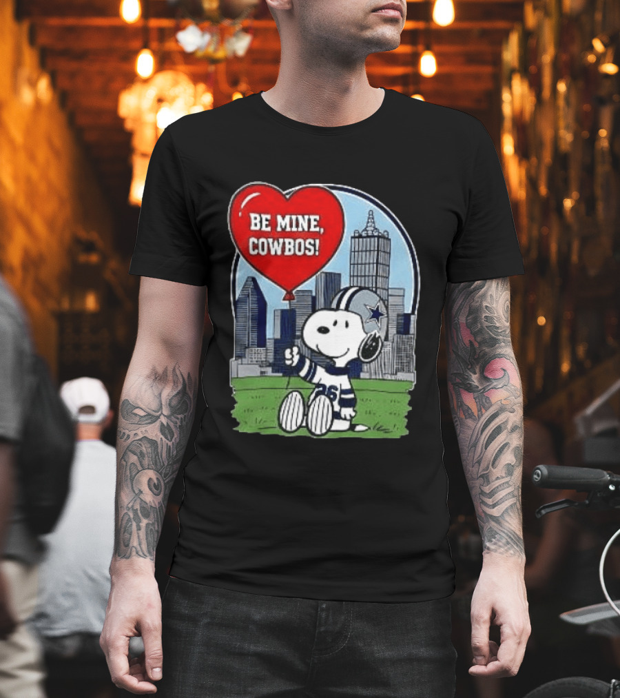 Dallas Cowboys Snoopy Be Mine Valentine 2026 Skyline T-Shirt