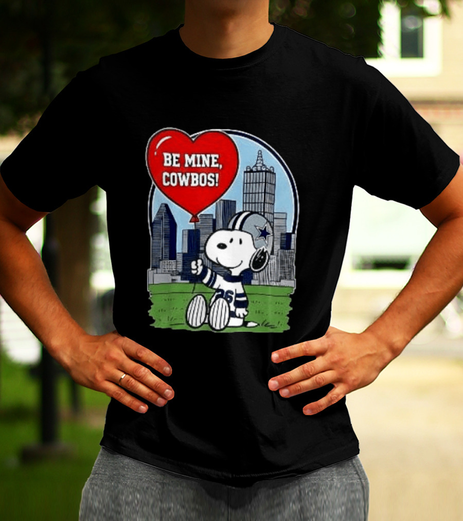 Dallas Cowboys Snoopy Be Mine Valentine 2026 Skyline T-Shirt