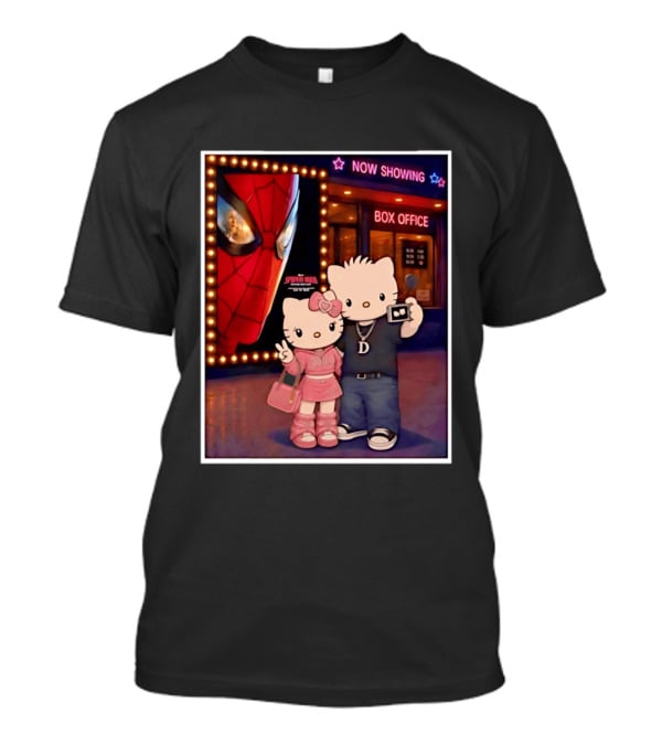 Now Showing Box Office Hello Kitty And Dear Daniel Spider Man Movie Polaroid Frame T-Shirt