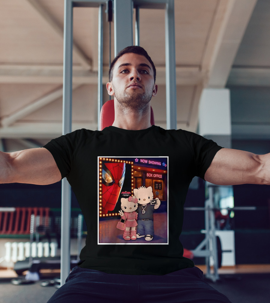 Now Showing Box Office Hello Kitty And Dear Daniel Spider Man Movie Polaroid Frame T-Shirt