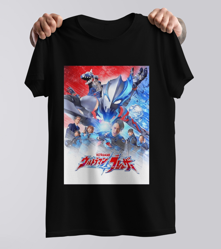 Ultraman Blazar Cast And Characters With Heroic Action Scene T-Shirt