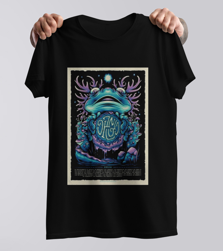Dizgo 2026 Tour Frog And Mushrooms Psychedelic T-Shirt