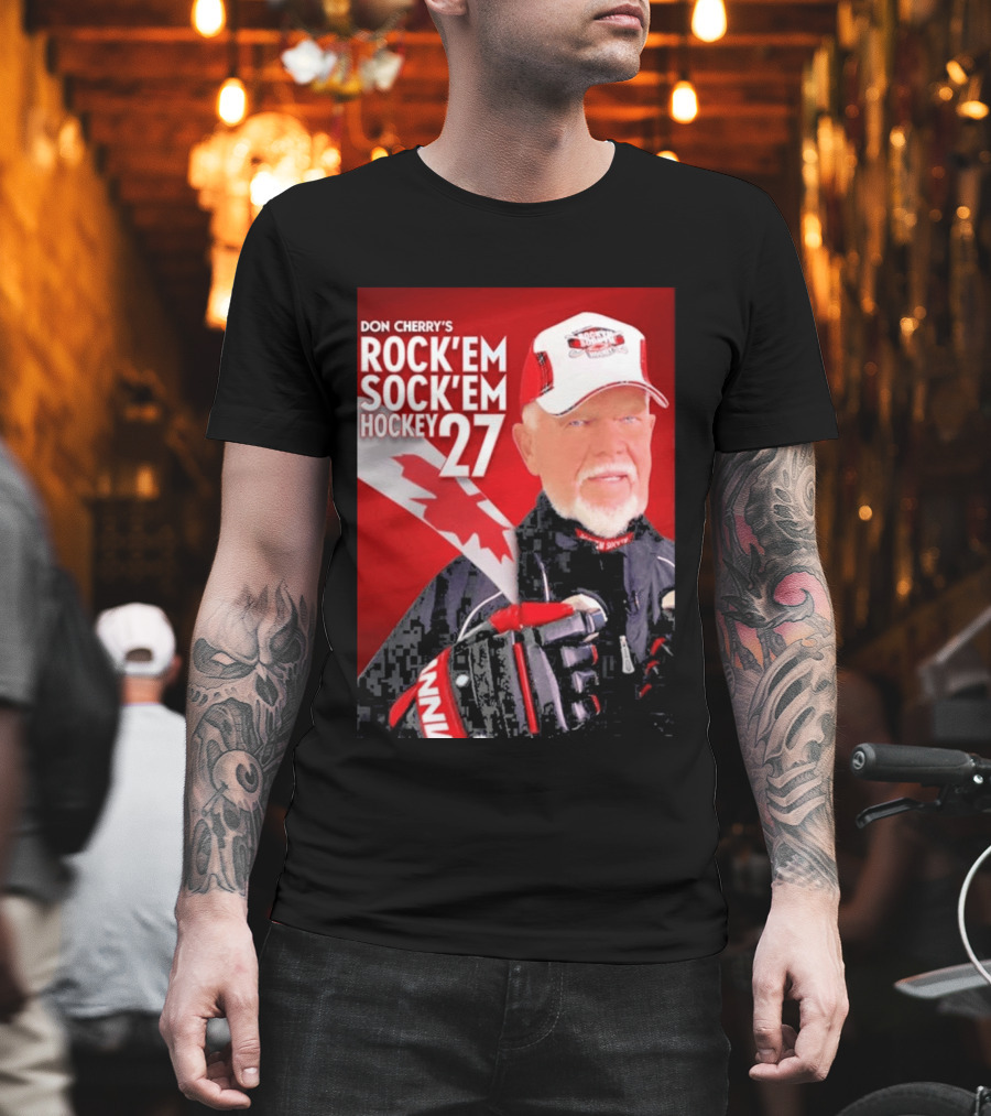 Don Cherry's Rock'em Sock'em Hockey 27 Maple Leaf Hat And Gloves Canada T-Shirt