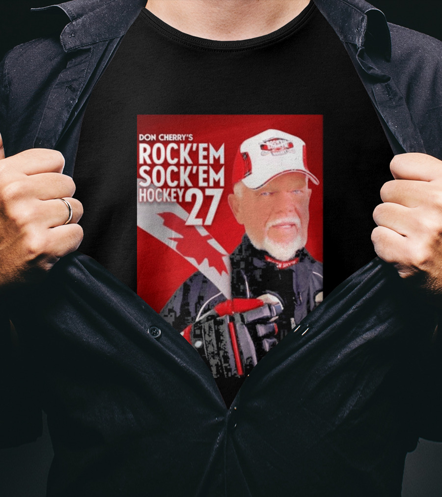 Don Cherry's Rock'em Sock'em Hockey 27 Maple Leaf Hat And Gloves Canada T-Shirt