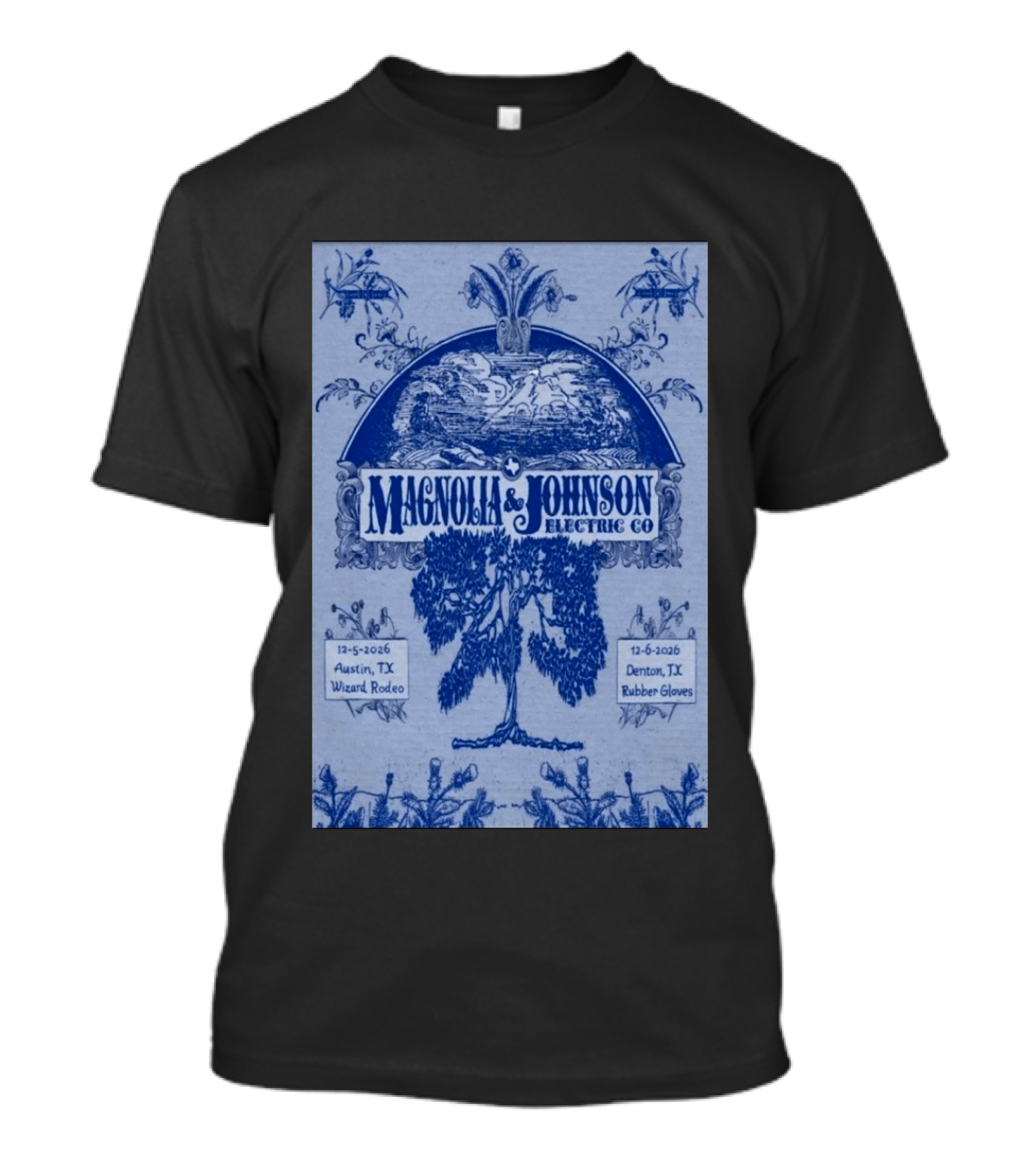 Magnolia And Johnson Electric Co Austin TX Wizard Rodeo Denton TX Rubber Gloves Dec 5 6 2026 T-Shirt