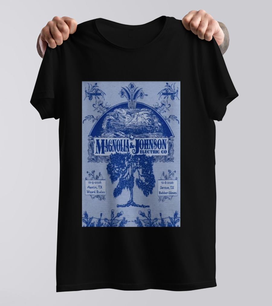 Magnolia And Johnson Electric Co Austin TX Wizard Rodeo Denton TX Rubber Gloves Dec 5 6 2026 T-Shirt