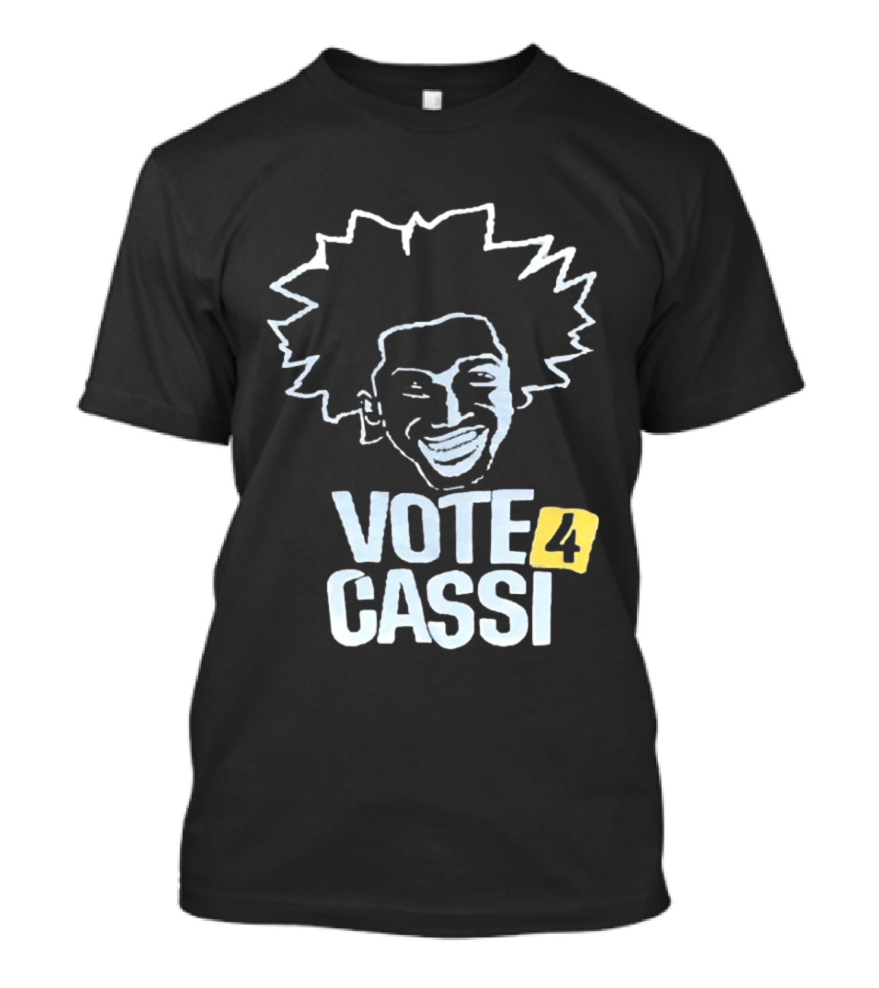 Vote 4 Cassi Spiky Afro Smiling Line T-Shirt