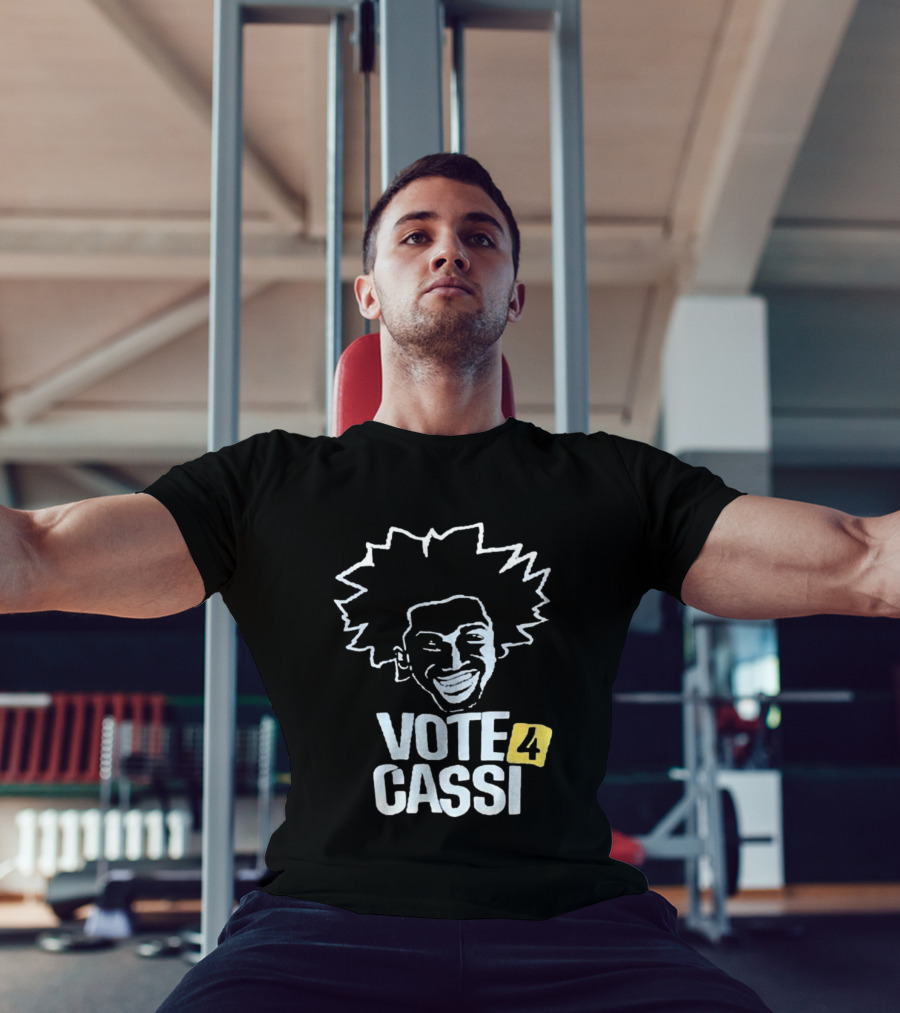 Vote 4 Cassi Spiky Afro Smiling Line T-Shirt