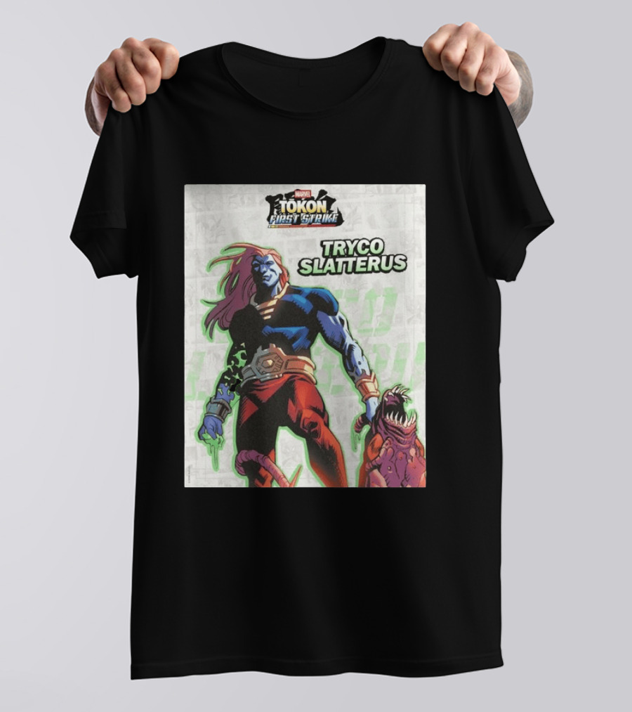 Marvel Tokon First Strike Tryco Slatterus Character With Creature T-Shirt