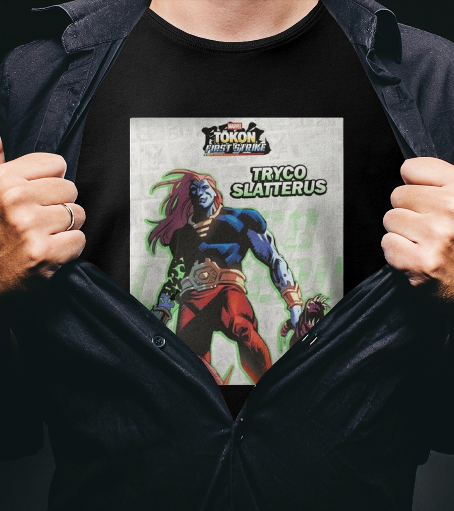 Marvel Tokon First Strike Tryco Slatterus Character With Creature T-Shirt