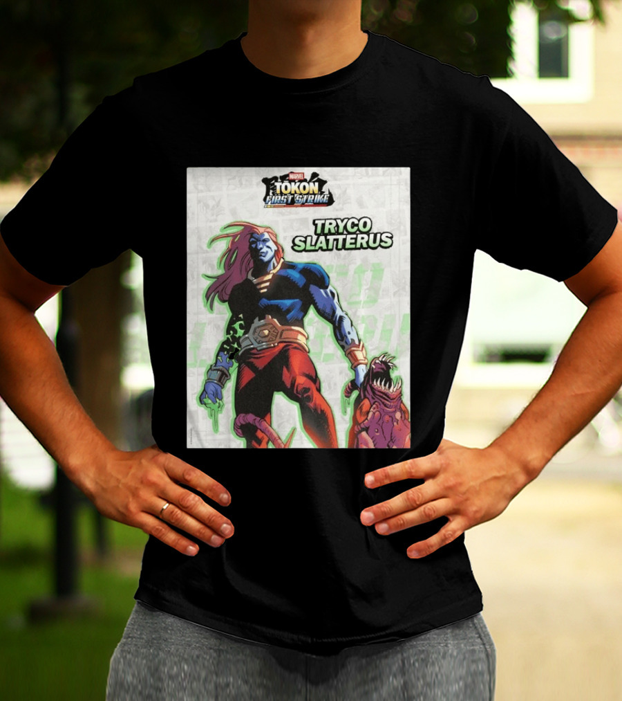 Marvel Tokon First Strike Tryco Slatterus Character With Creature T-Shirt