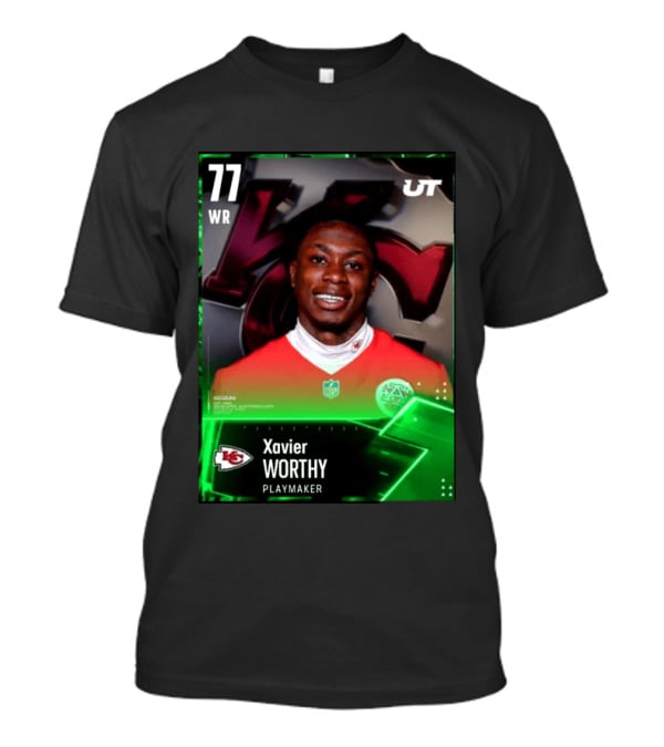 Xavier Worthy Kansas City Chiefs WR 77 Playmaker UT NFL T-Shirt