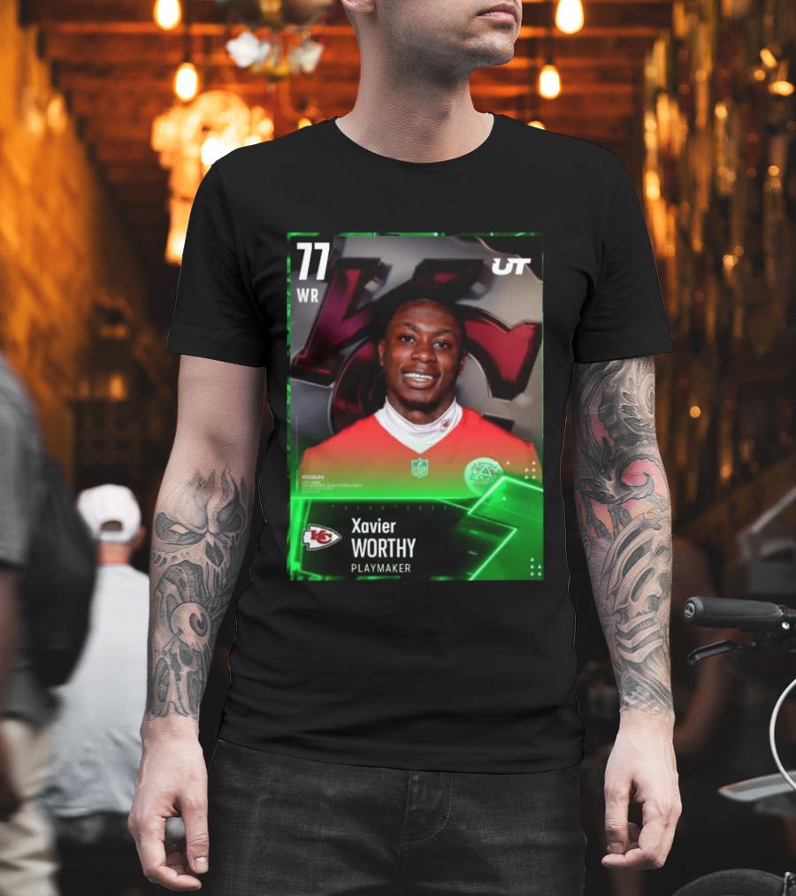 Xavier Worthy Kansas City Chiefs WR 77 Playmaker UT NFL T-Shirt