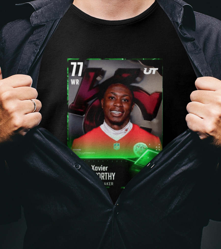 Xavier Worthy Kansas City Chiefs WR 77 Playmaker UT NFL T-Shirt