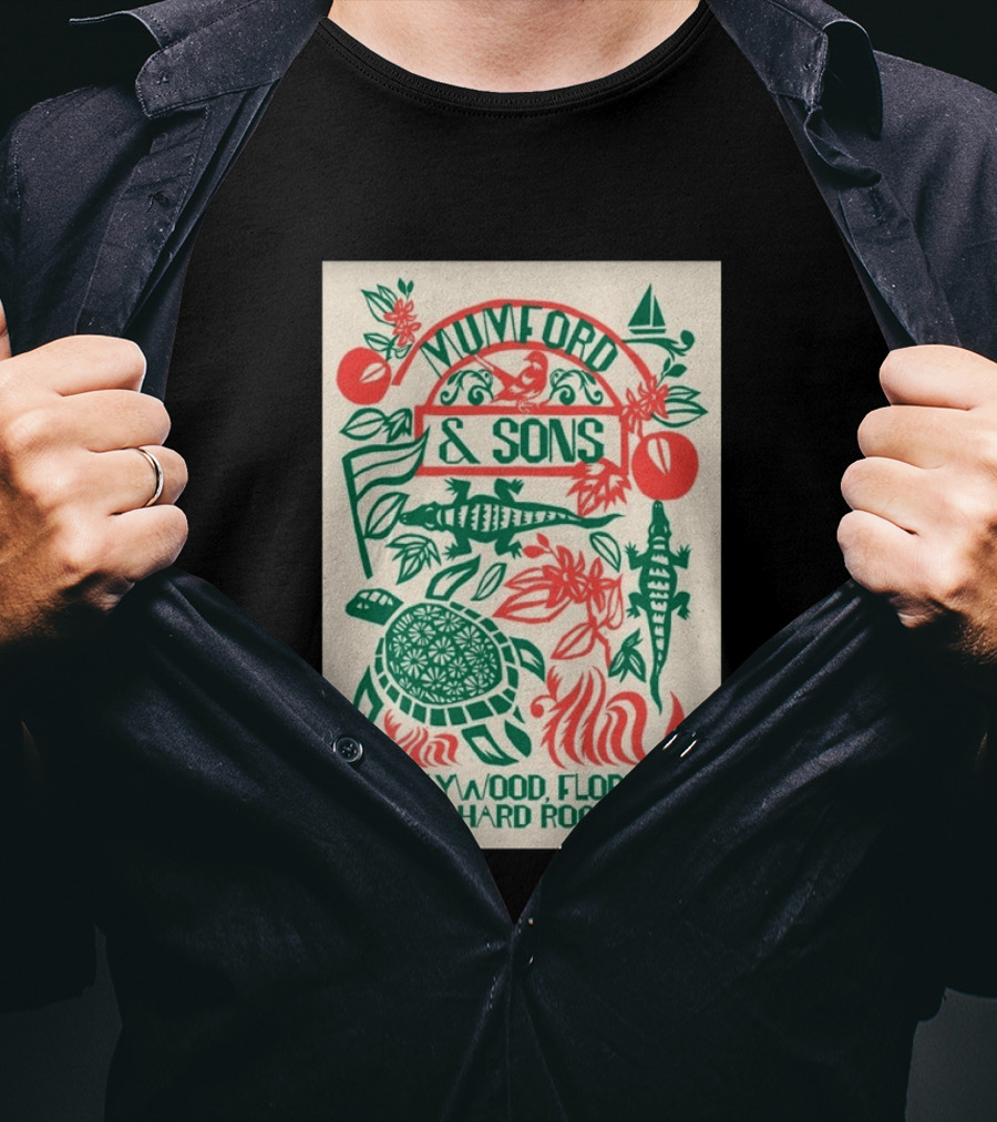 Mumford And Sons Hard Rock Live Hollywood Florida August 6 2026 Tour T-Shirt