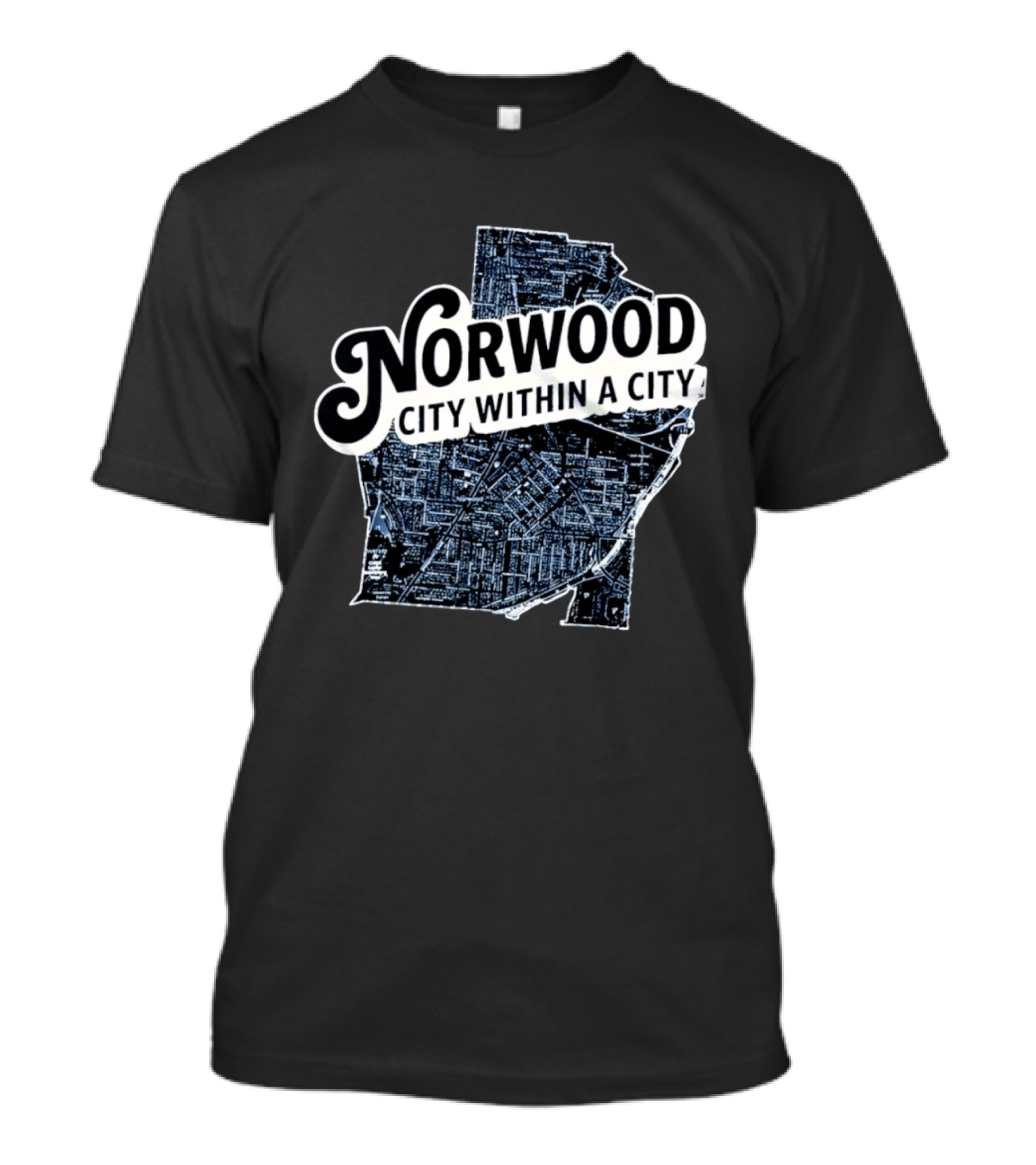 Norwood City Within A City Map T-Shirt