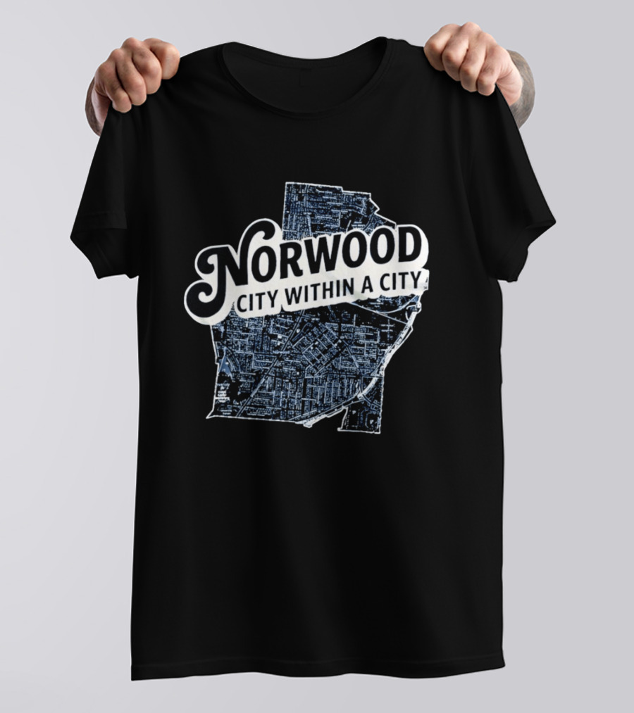 Norwood City Within A City Map T-Shirt