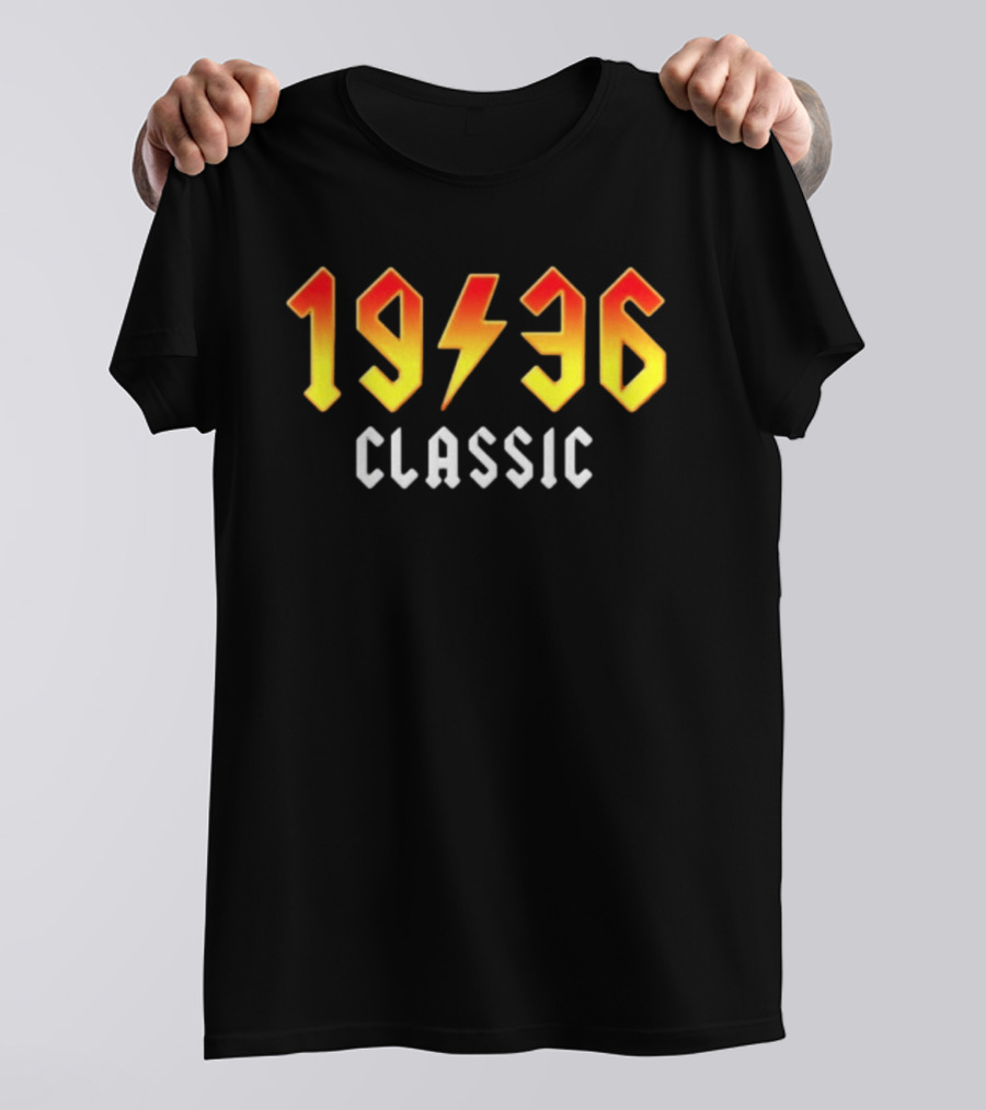 Original 90th Birthday Classic 1936 Rock Band Lightning Bolt T-Shirt